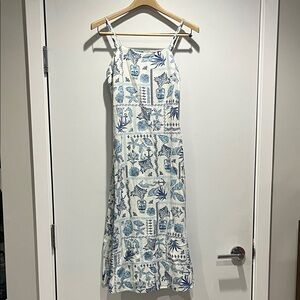 Blue and White Beachy Women's Dress